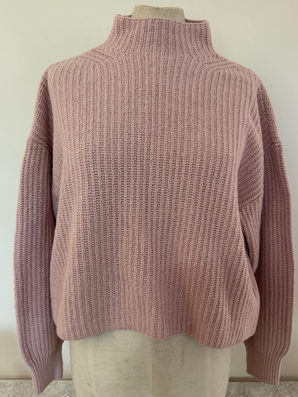 Old Navy Dusty Rose Ribbed Mock Neck Sweater